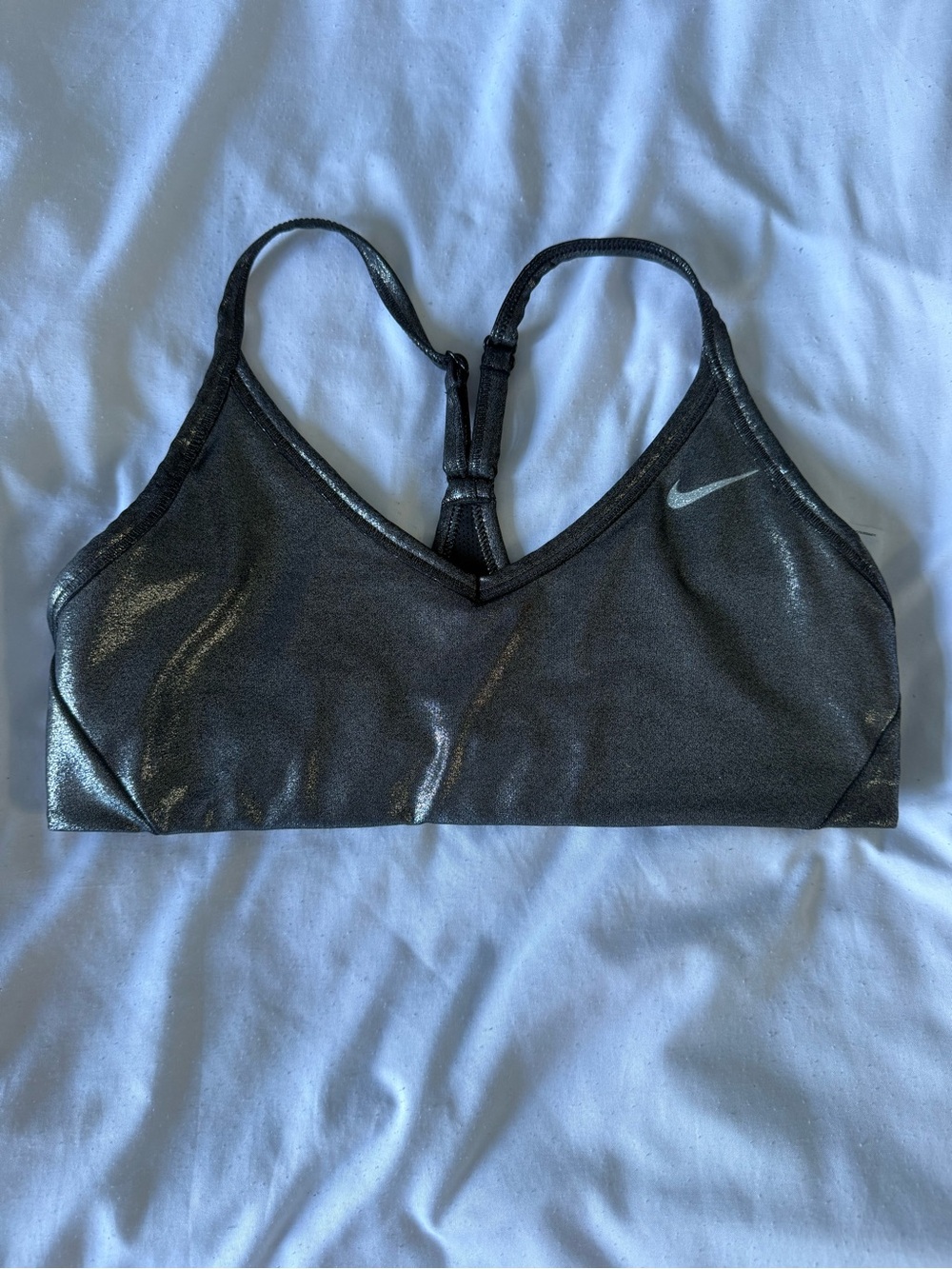 Nike Women's Shimmer Black Racerback Sports Bra